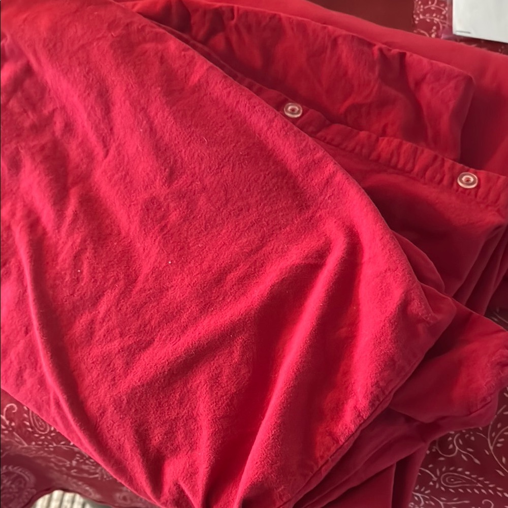LL bean red flannel full size duvet cover
